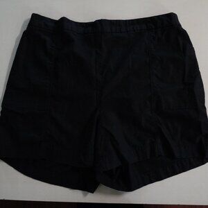 Lane Bryant Black Pull On Elastic Waist Shorts 22/24‎ Plus Casual Cotton Stretch